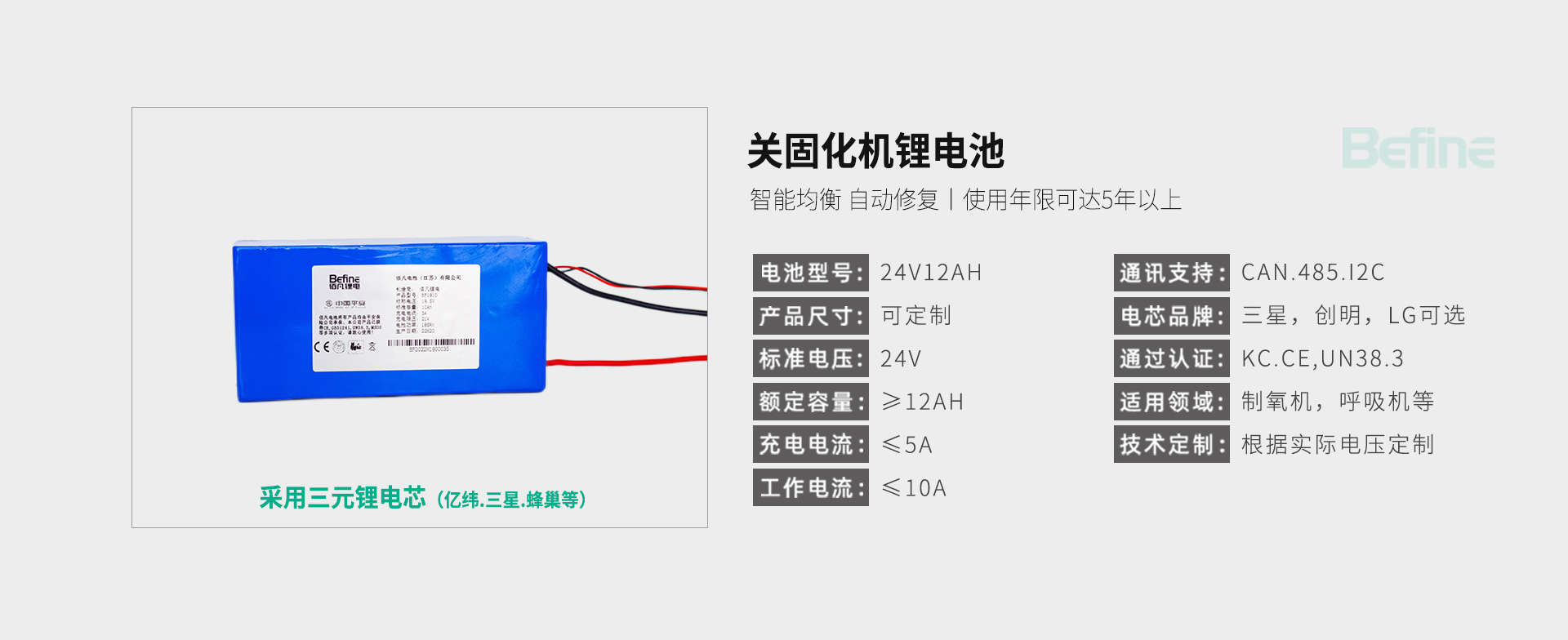 24V12Ah關固化機鋰電池(圖3)